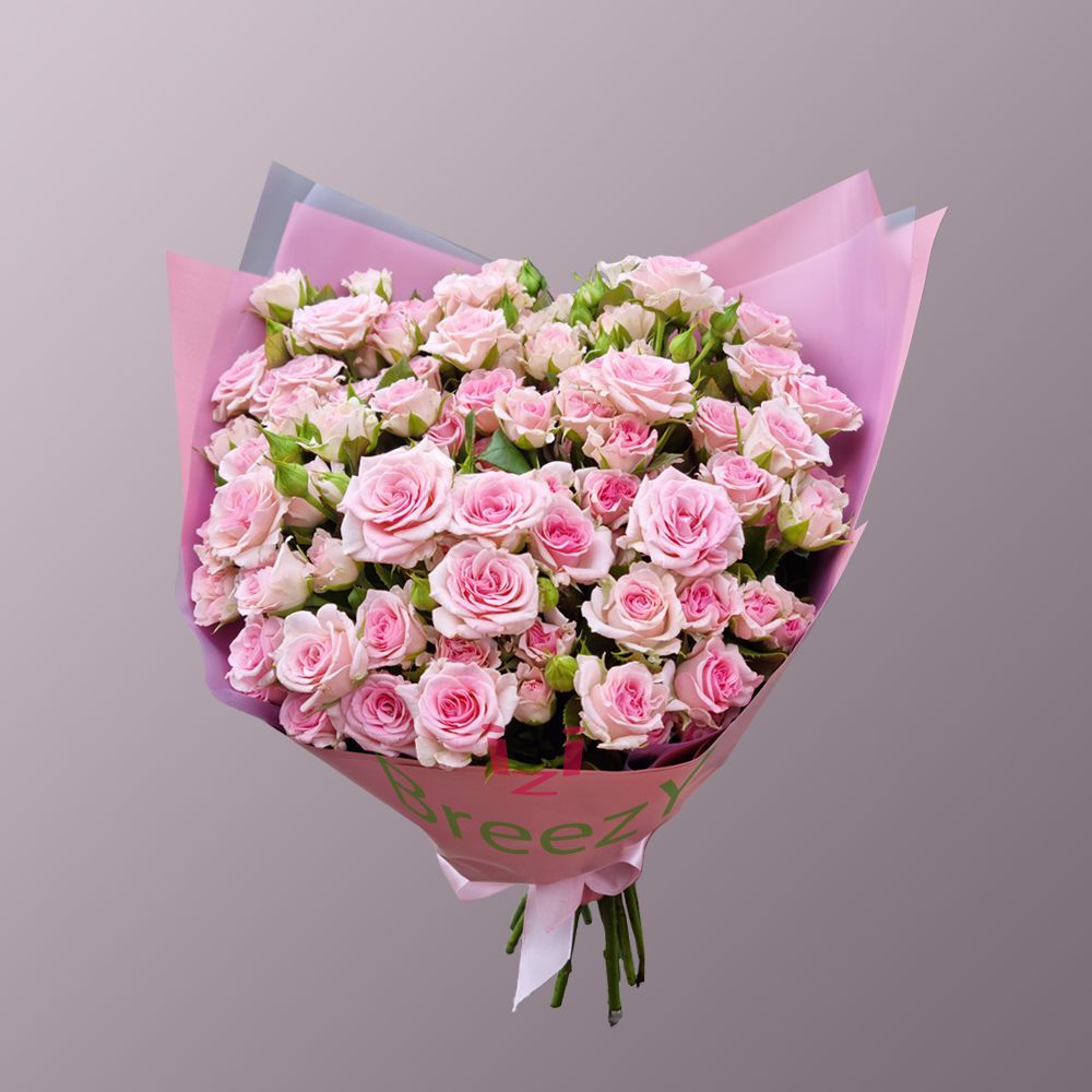 Букет из 11 кустовых розовых роз купить 