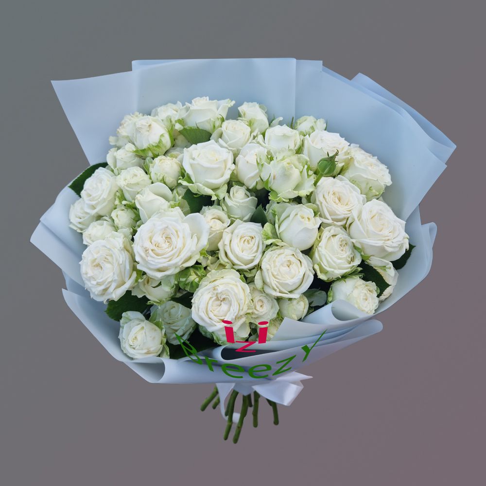 Букет из 17 кустовых белых роз в Санкт-Петербурге Букет из 17 кустовых белых роз купить