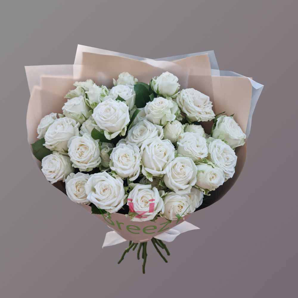 Букет из 11 кустовых белых роз в Казани Букет из 11 кустовых белых роз купить