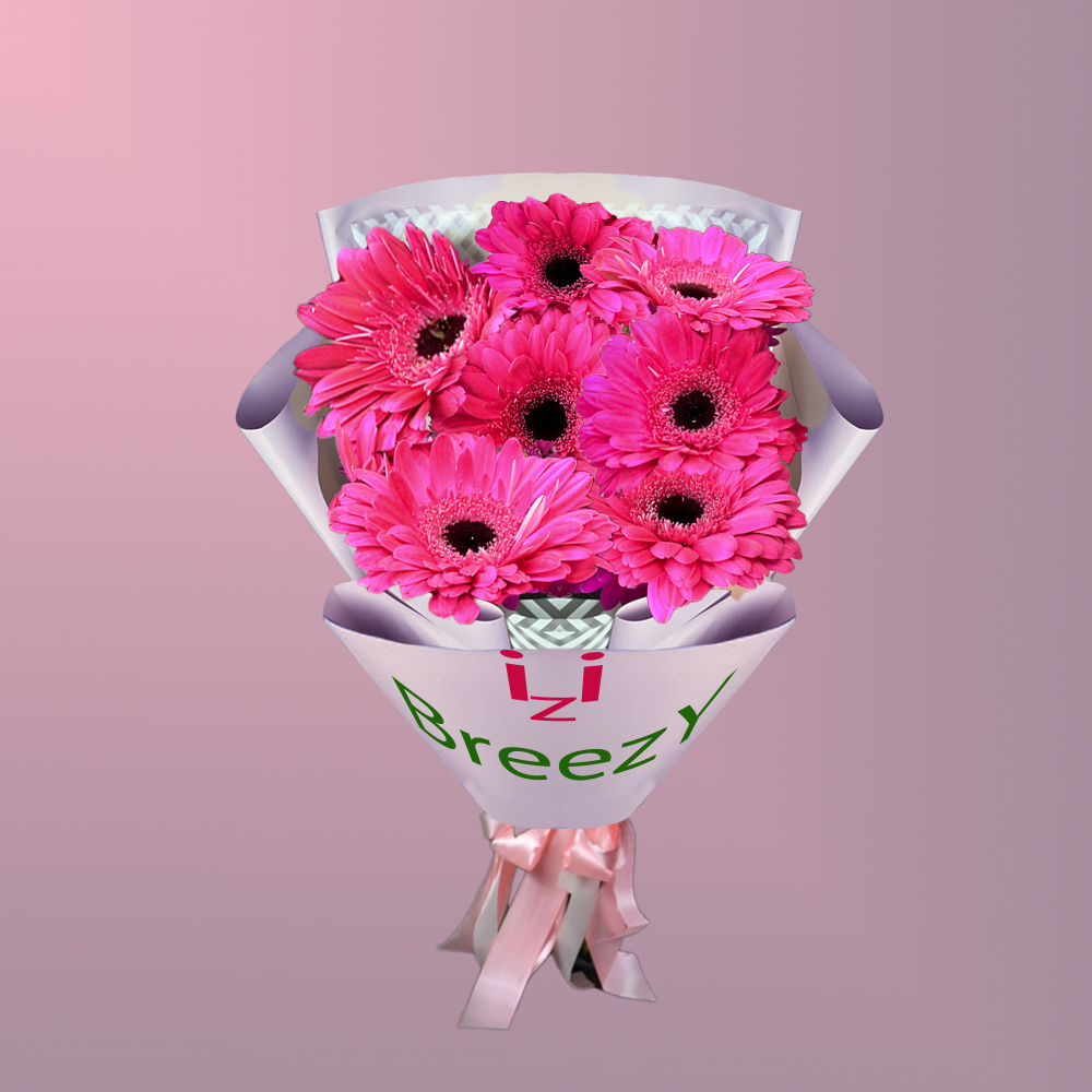 Букет из 7 малиновых гербер мини купить 