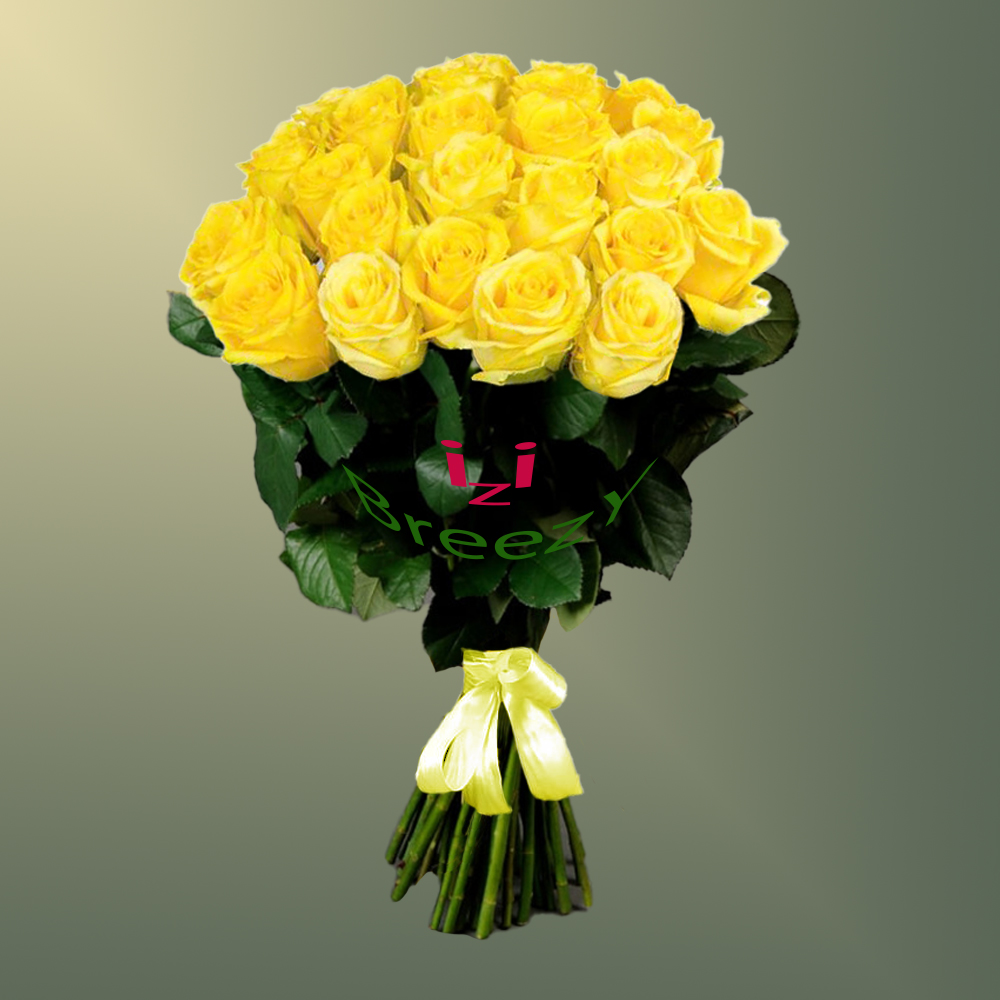 Букет из 25 желтых роз (50см) в Самаре Букет из 25 желтых роз (50см) купить