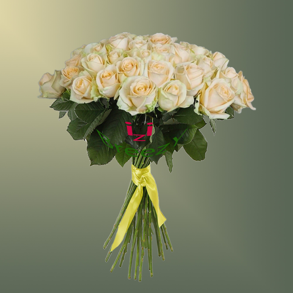 Букет из 25 кремовых роз (70см) в Санкт-Петербурге Букет из 25 кремовых роз (70см) купить