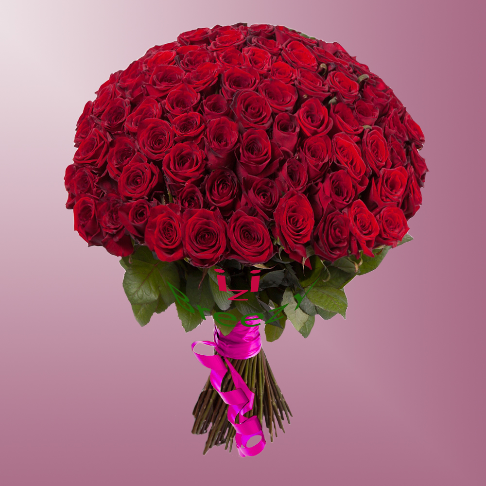 Букет из 101 красной розы (40см) купить 