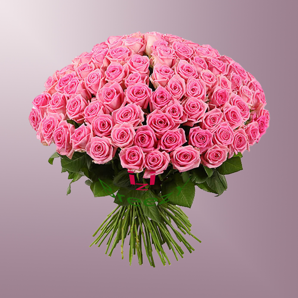 Букет из 101 розовой розы (70см) купить 