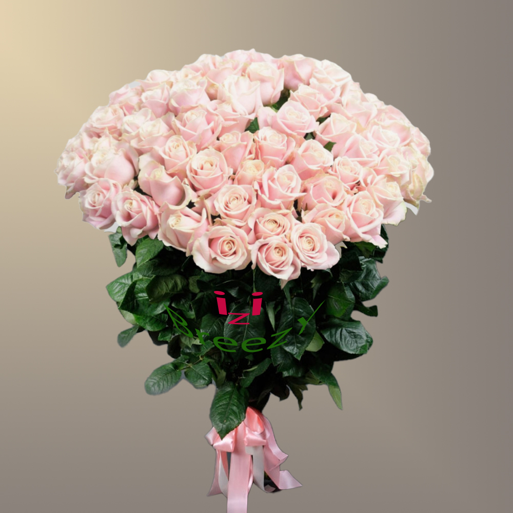 Букет из 51 нежно-розовой розы (60см) в Самаре Букет из 51 нежно-розовой розы (60см) купить