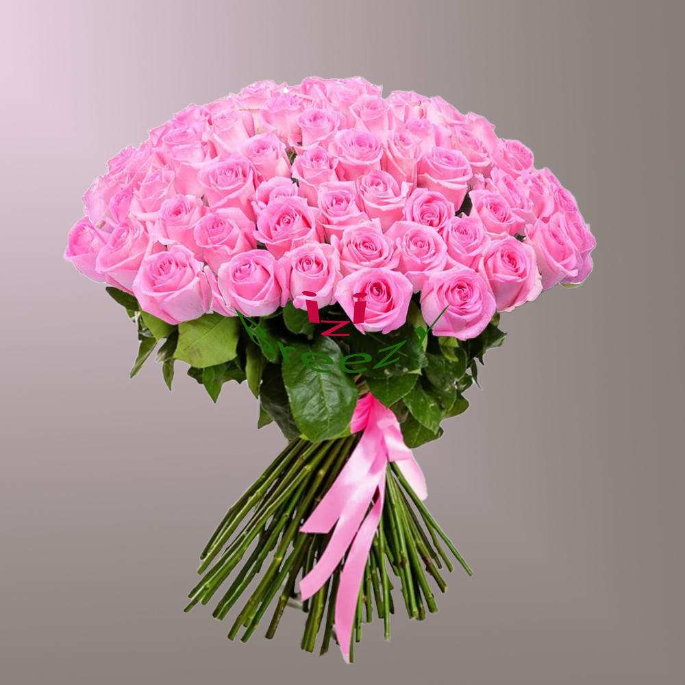 Букет из 51 розовой розы (70см) в Самаре Букет из 51 розовой розы (70см) купить