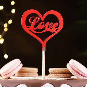 Топпер "Love" красный купить в Москве Топпер "Love" красный в Москве